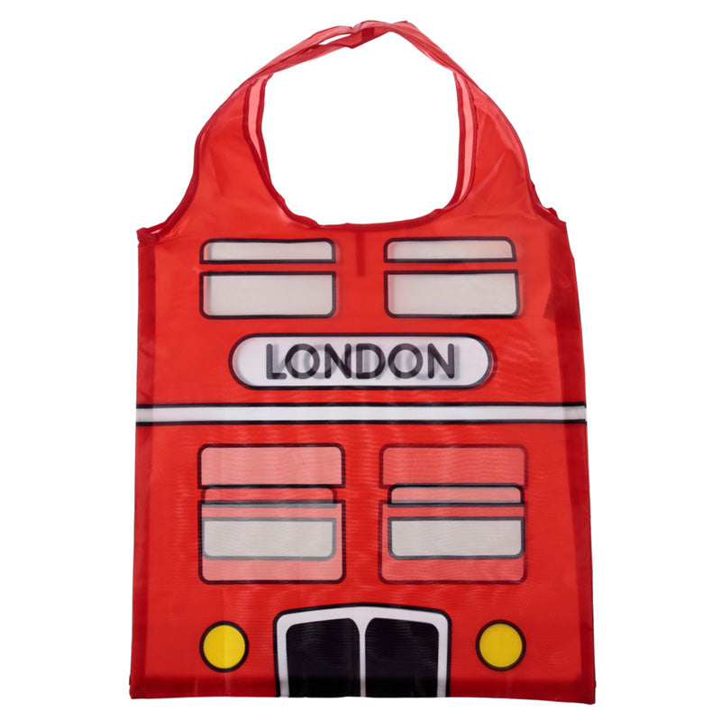 Durable polyester foldable shopping bag London Bus