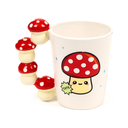 Decorative ceramic mug with toadstool design