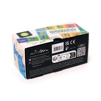 Children playing with the Dinosauria dominoes