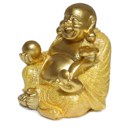 Decorative Mini Lucky Glitter Chinese Laughing Buddha