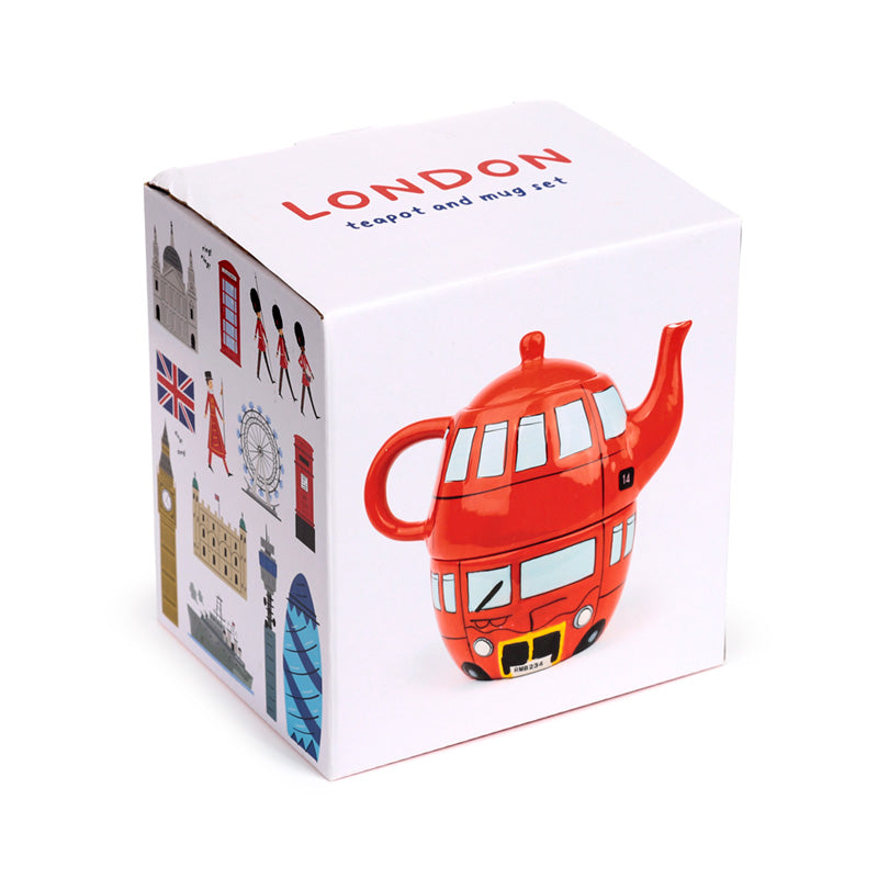 Close-up of Routemaster Red Bus Teapot