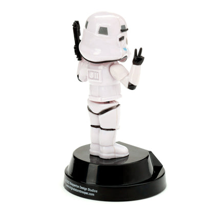 Whimsical Stormtrooper Peace solar ornament