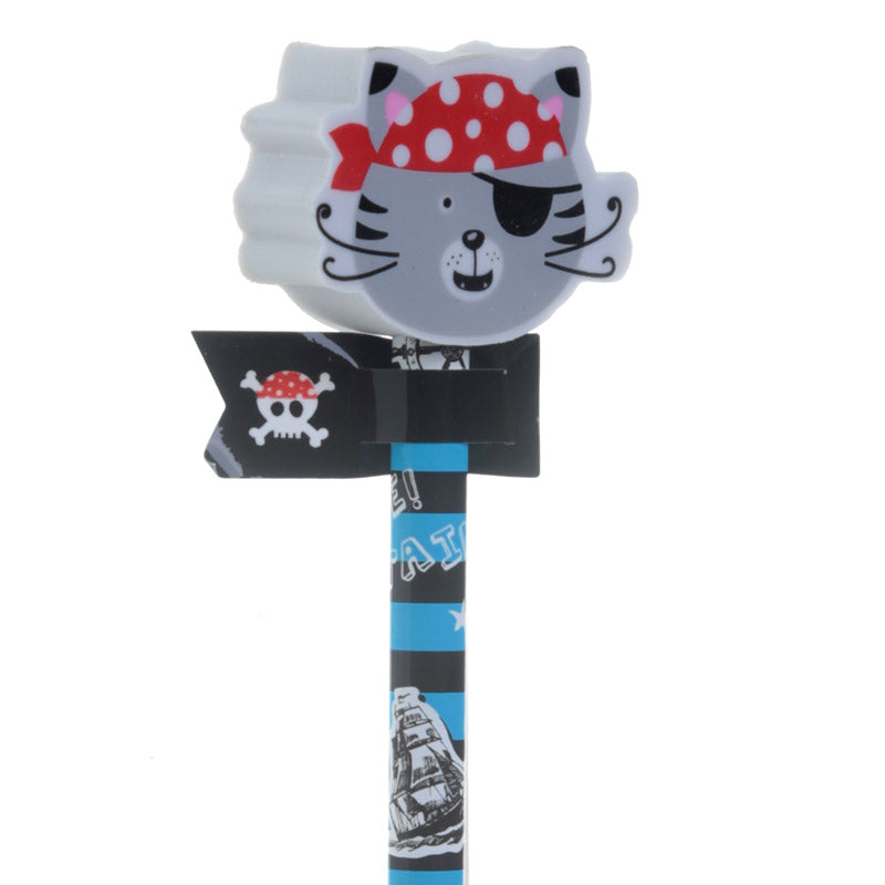 Vibrant Pirate Design Pencil and Eraser