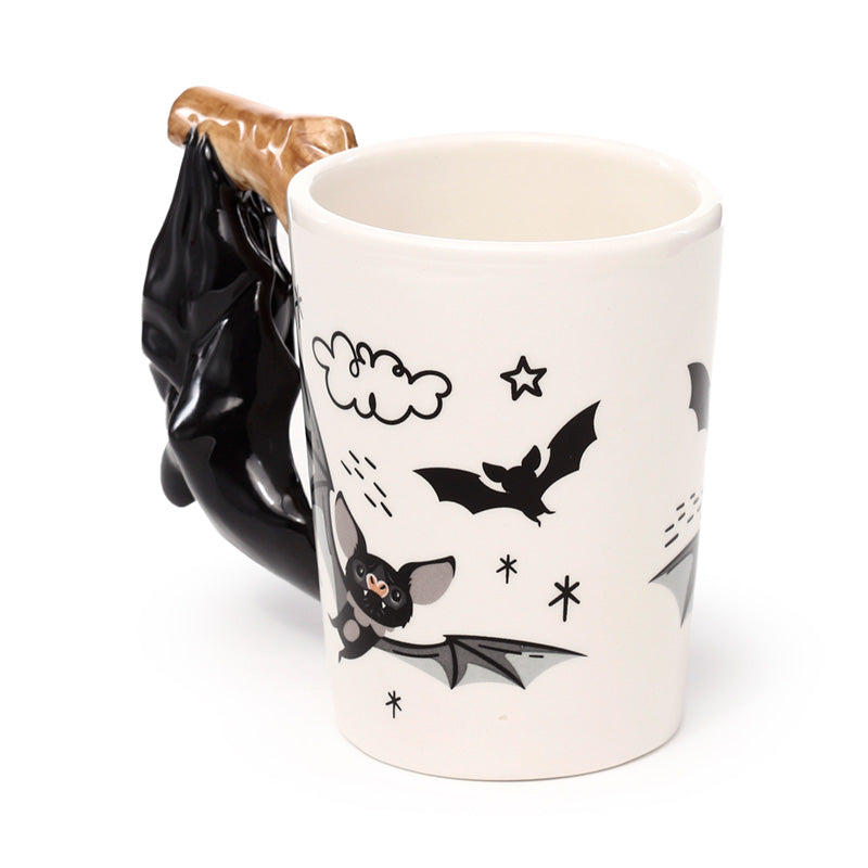 Bat Shaped Handle Ceramic Mug - Collectible Gift