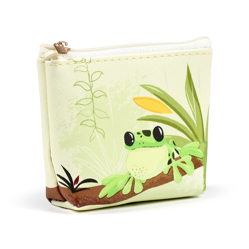 Tropical Frogs PVC Purse with zip closure
